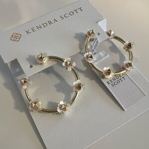 NWT Kendra Scott Deliah Open Frame Earrings in Gold